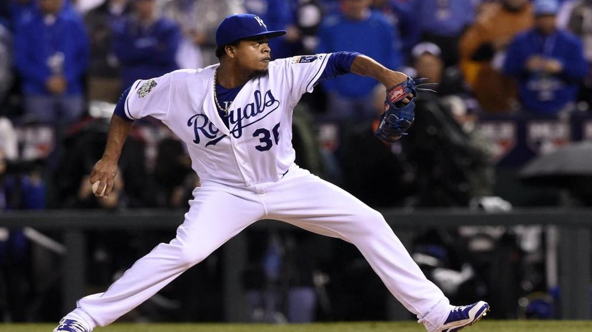 Kansas City Royals starting pitcher Edinson Volquez is expected to start Game 5 on Sunday, which will be the Royals’ first game in November.