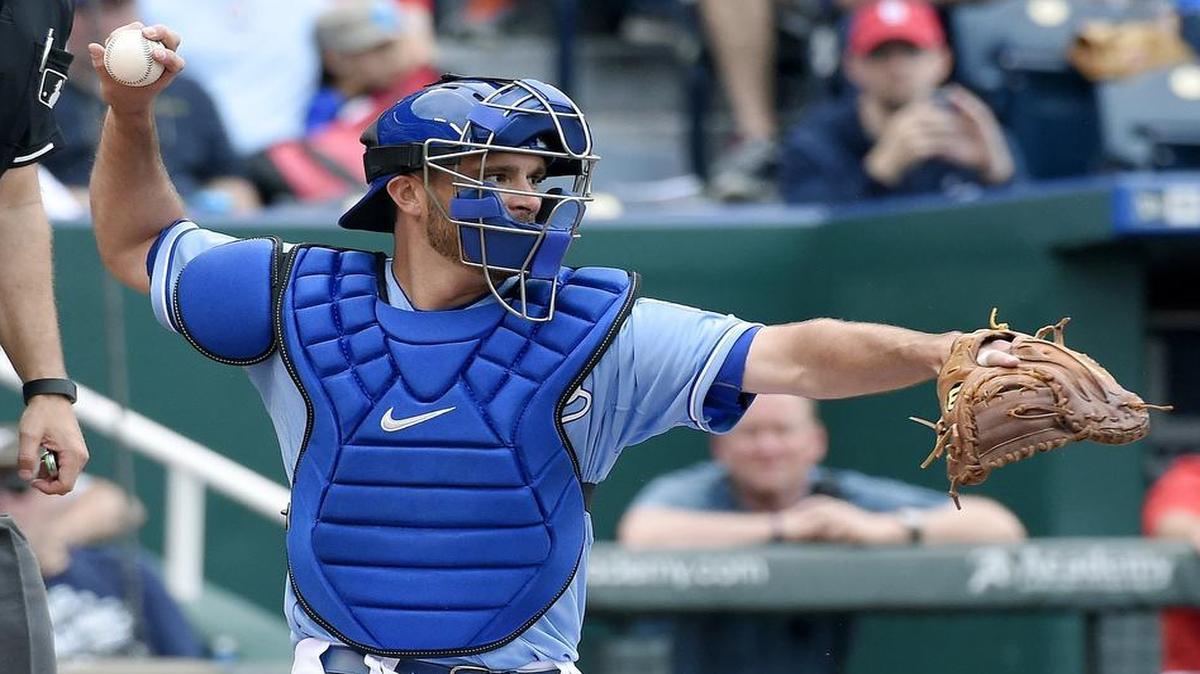 
Kansas City Royals catcher Drew Butera during a game in May.
