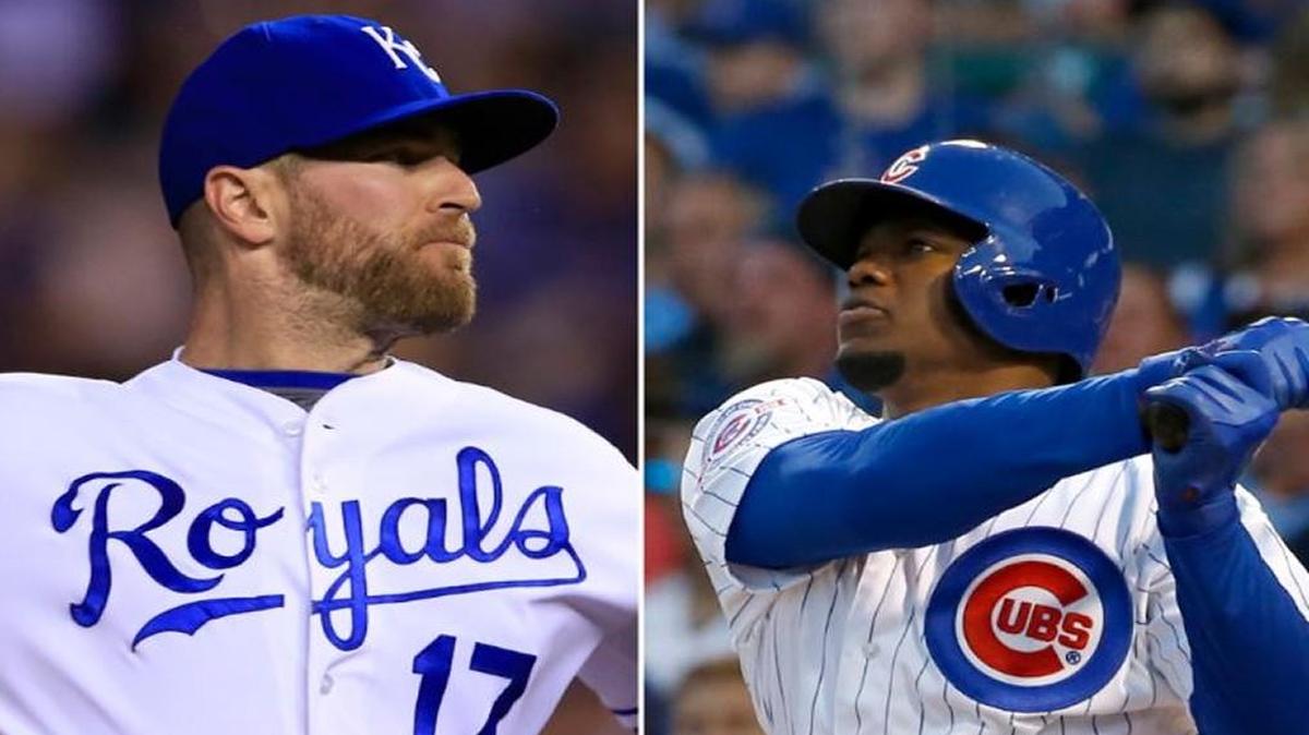 Wade Davis (left) went to the Cubs, while the Royals got Jorge Soler (right).