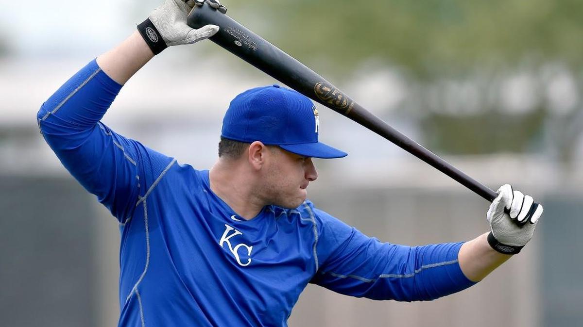 The Royals’ Balbino Fuenmayor at Friday’s spring training workout in Surprise, Az.