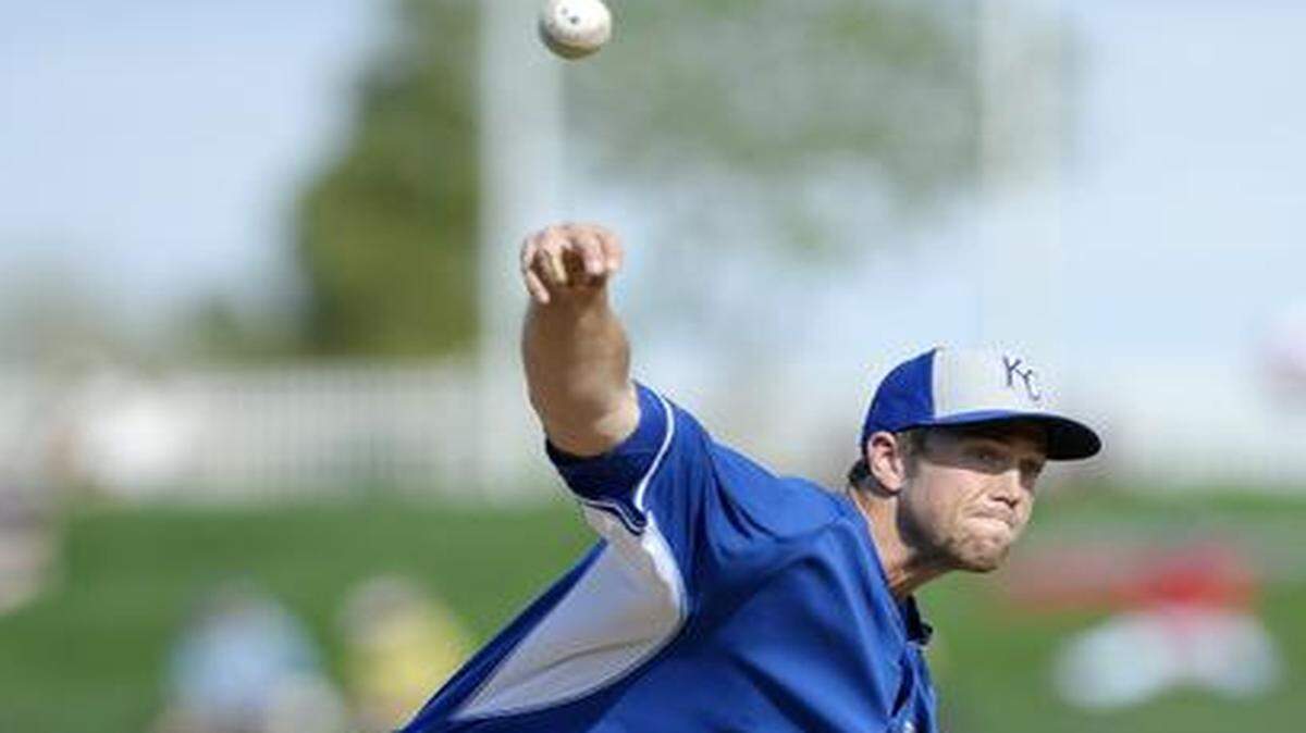 
Jason Adam, who threw during a Cactus League baseball game in spring training in February, was promoted to Class AAA Omaha.
