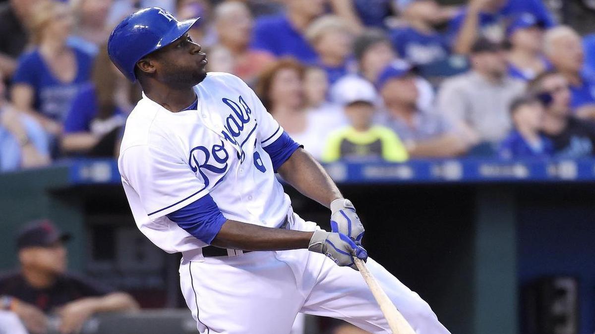 
The Royals’ Lorenzo Cain watched his two-run home run in the third inning of Thursday’s game against the Cleveland Indians. It was the only two runs the Royals scored.
