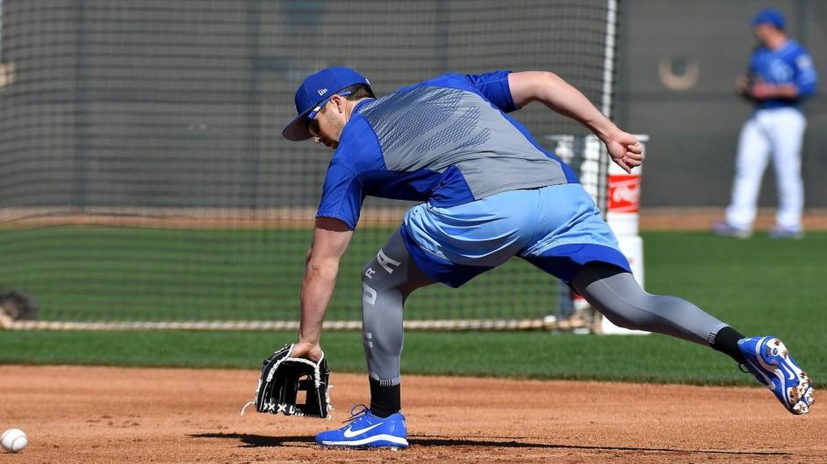 Kansas City Royals second baseman Whit Merrifield during Wednesday’s spring training workout in Surprise, Ariz.