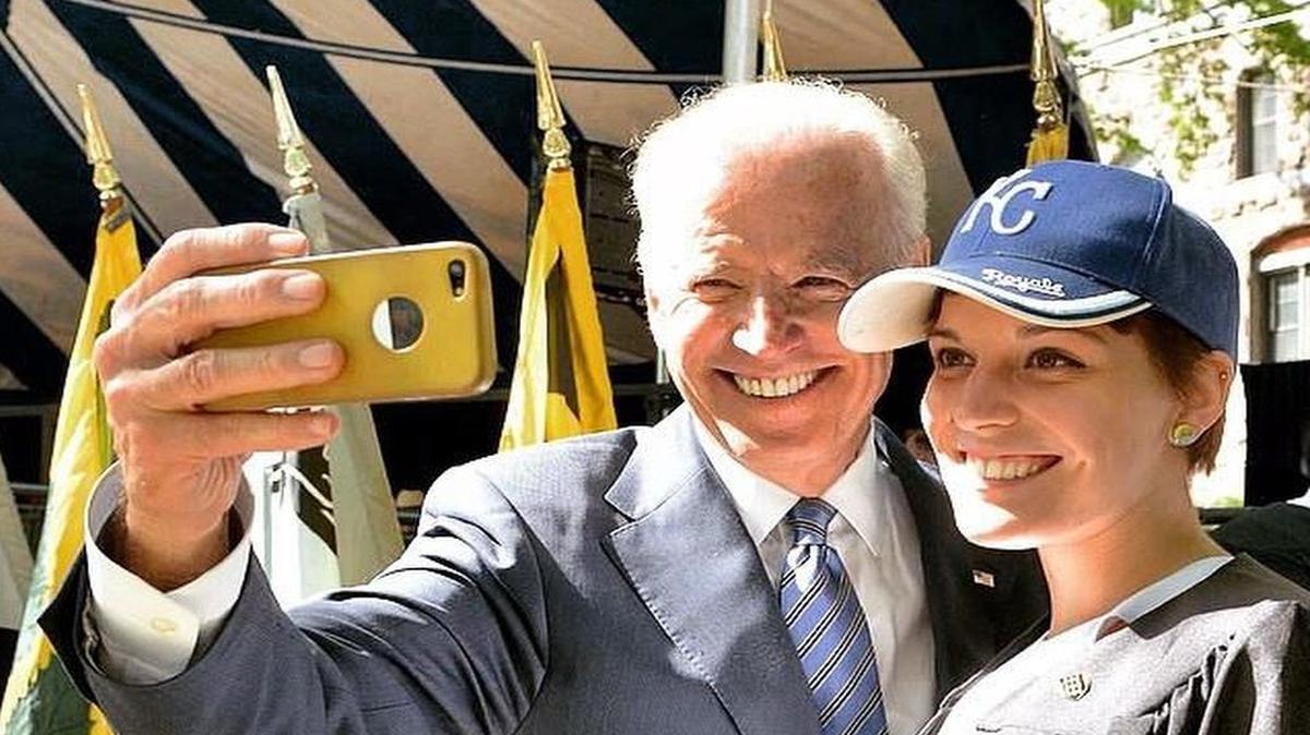 
Korbin Richards, who went to Shawnee Mission South, got her picture taken while wearing a Royals hat with Vice President Joe Biden at a Yale University ceremony last weekend.

