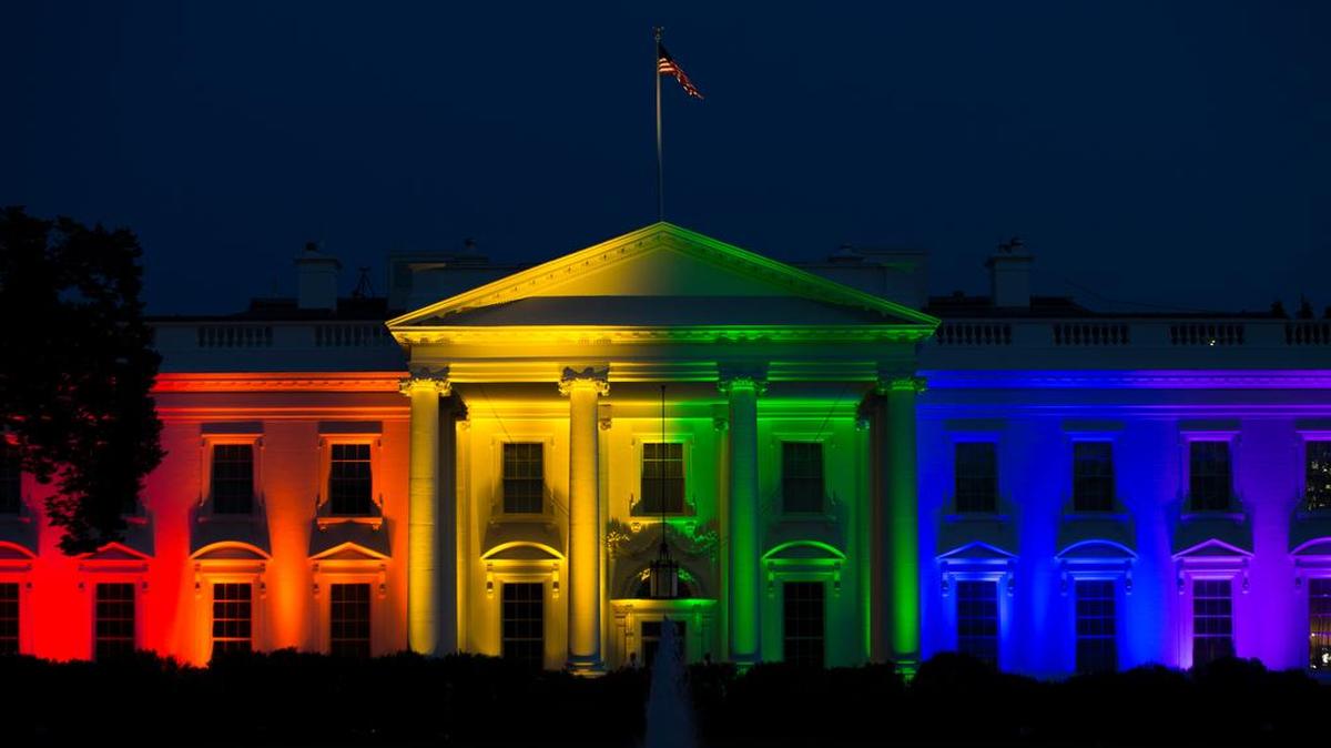 
The White House lit up in rainbow colors to mark the U.S. Supreme Court’s ruling to legalize same-sex marriage nationwide Friday.

