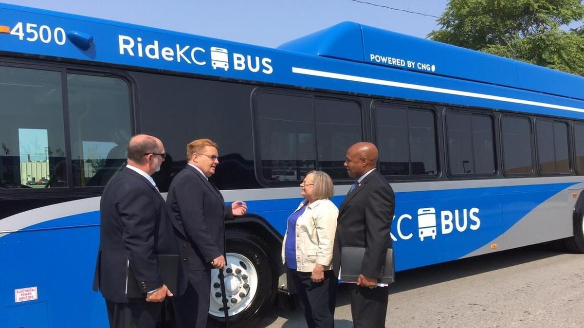 
Kansas City Area Transportation Authority officials recently celebrated the unveiling of several newly painted buses that began operating this week.
