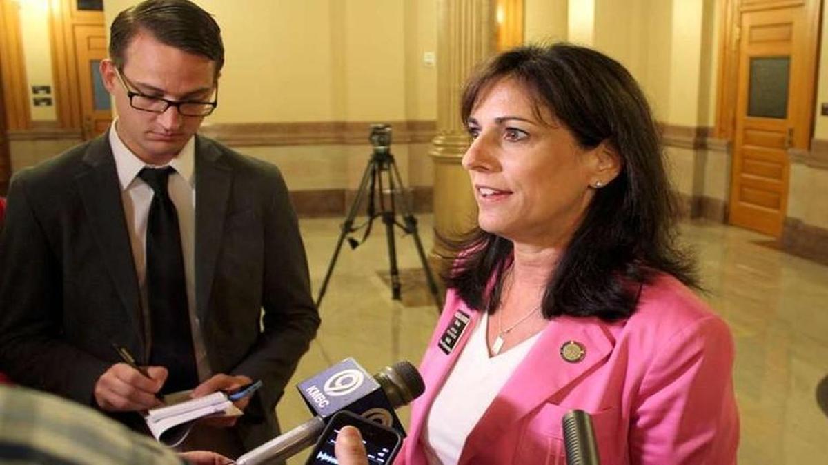 Kansas Rep. Melissa Rooker, a Fairway Republican, spoke with reporters Friday as her solid school financing plan moved through to passage in Topeka.