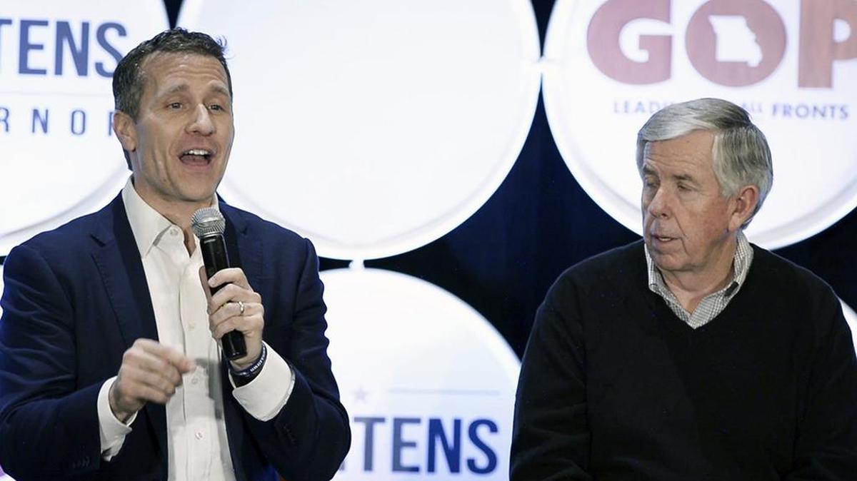 Gov. Eric Greitens (left) and Lieutenant Gov. Mike Parson