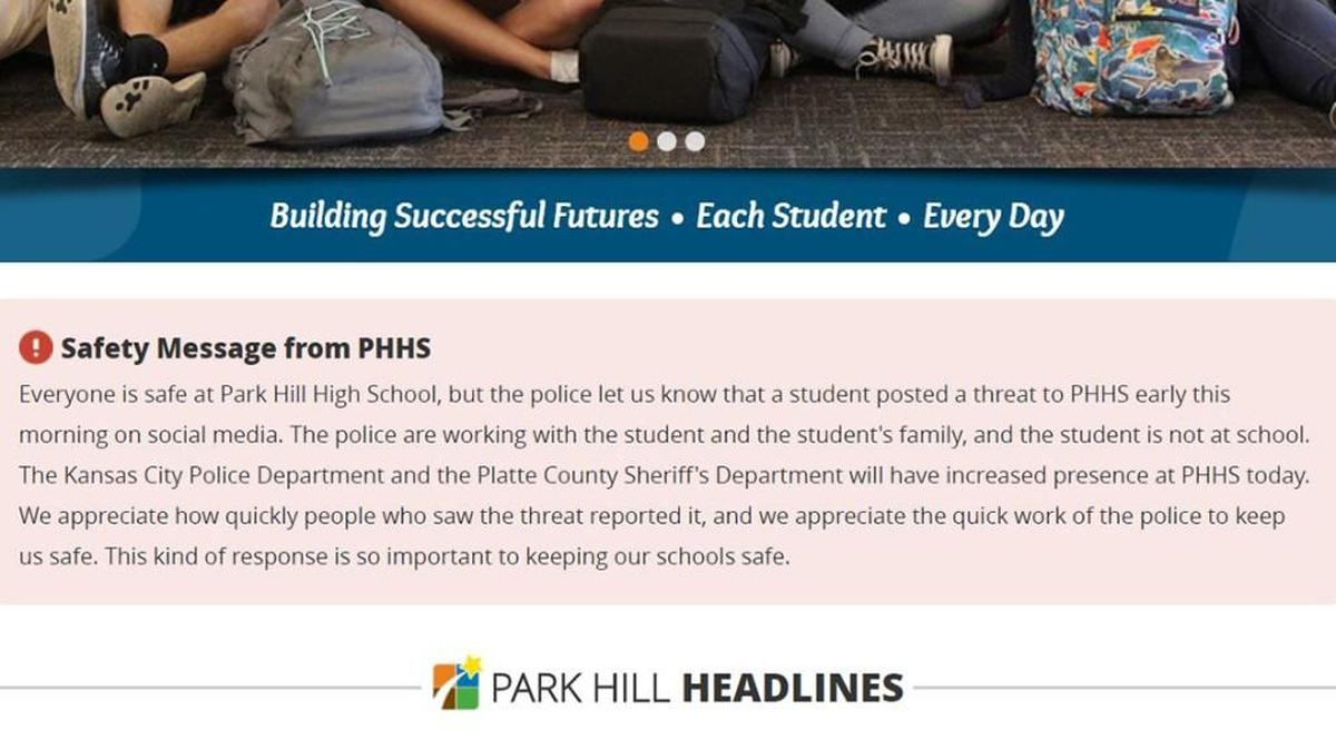 This safety message was posted on the Park Hill School District website Friday morning.