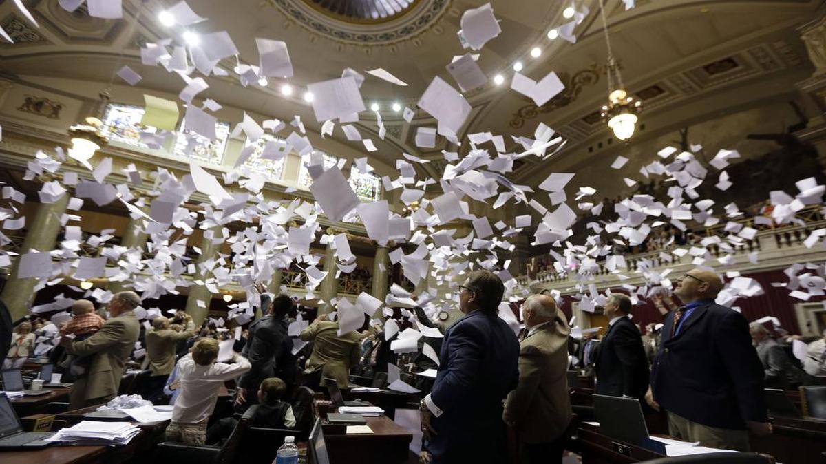 
The Missouri General Assembly would work better by moving the celebratory end-of-session paper toss up a few weeks on the calendar.
