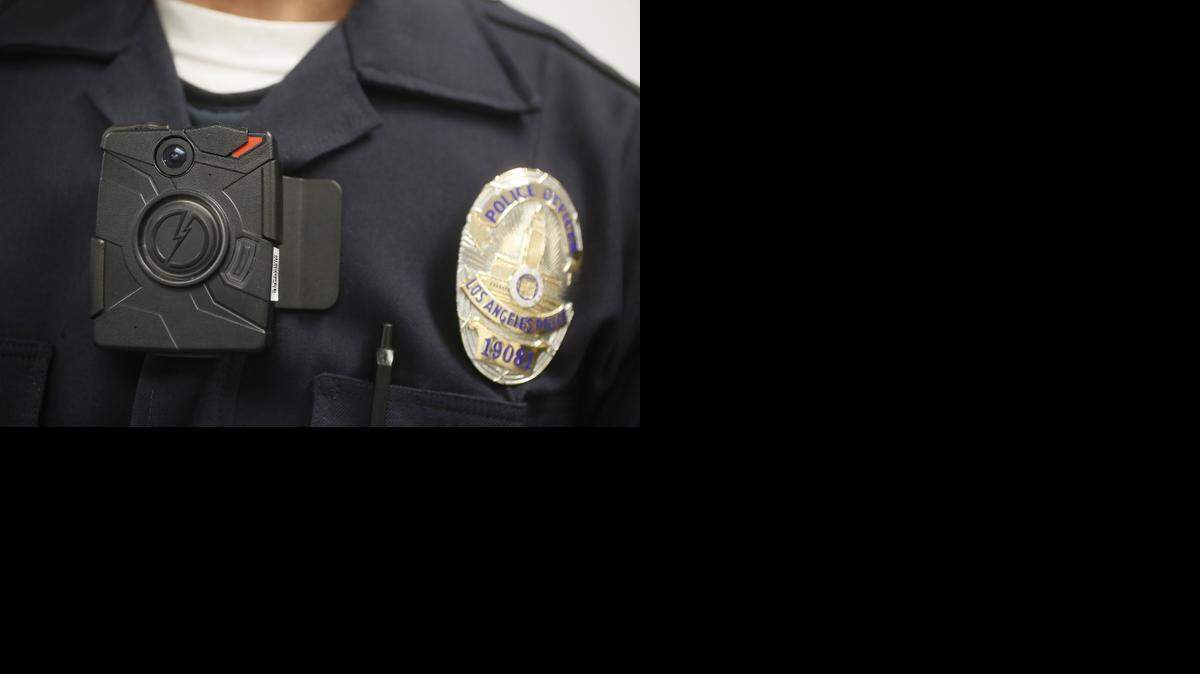 
A body camera worn by a Los Angeles police officer.
