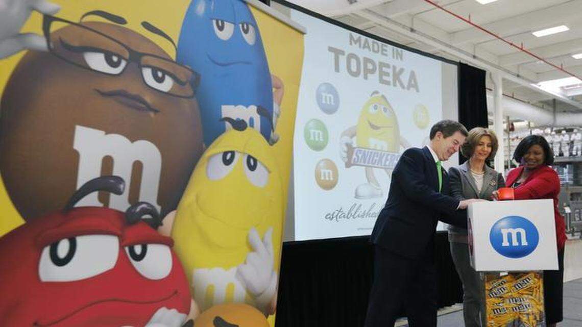 
After the Mars candy company built a new plant in Topeka, Kansas Gov. Sam Brownback was at the 2014 ceremony marking the start of production.
