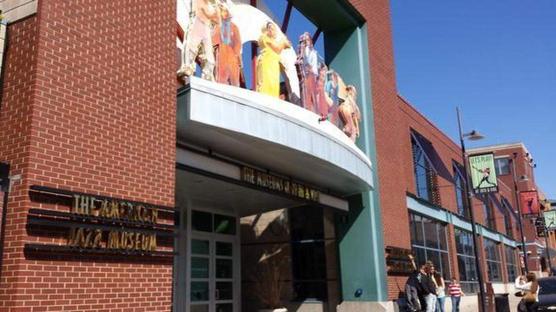 
Visitors on Tuesday found a photo opportunity outside the American Jazz Museum at 18th and Vine.

