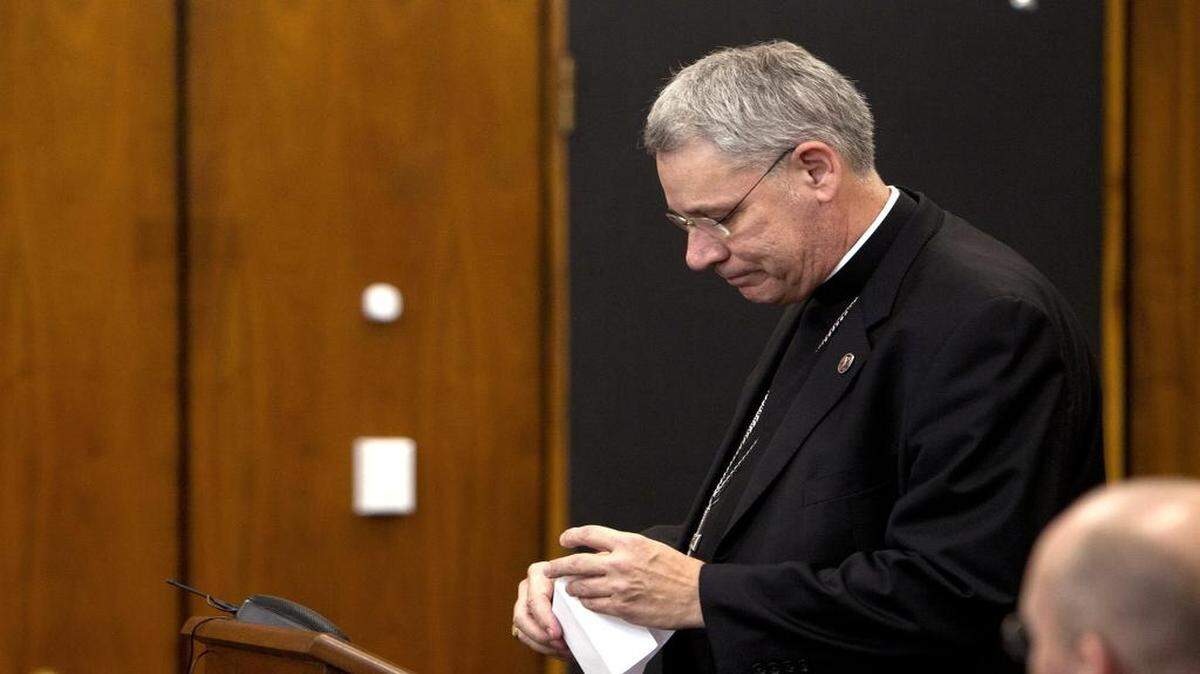 
Bishop Robert Finn at his 2012 sentencing proceedings.
