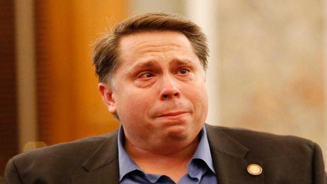 
Kansas Rep. John Whitmer, a Wichita Republican, fought back tears early Friday morning as he voted for the largest tax increase in state history.
