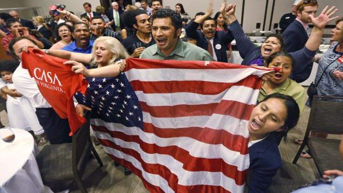 
Immigration reform supporters crashed the primary night party of House Majority Leader Eric Cantor after he delivered a concession speech in Richmond, Va. Cantor lost in the GOP primary to tea party candidate Dave Brat, who rode a wave of conservative anger over immigration. Cantor’s defeat should not lessen efforts to pass reform. 
