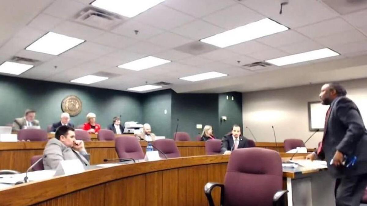 A Missouri House committee chairman, Rep. Bill Lant of Pineville, is under fire for cutting off the testimony of Missouri NAACP President Rod Chapel during a public hearing Monday night on bills pertaining to Missouri discrimination law.