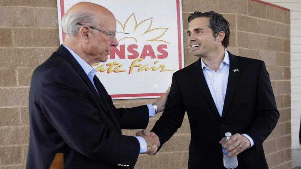 
Republican Sen. Pat Roberts (left) is trying to hold off independent candidate Greg Orman in Kansas.
