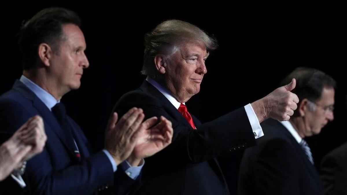 President Donald Trump at the National Prayer Breakfast
