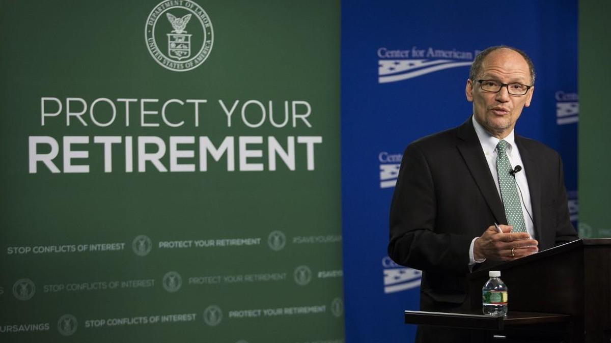 U.S. Secretary of Labor Thomas Perez spoke earlier this month at a Labor Department news conference at the Center for American Progress in Washington, D.C. The Labor Department announced sweeping rules that could transform the financial advice given to people saving for retirement by requiring brokers and advisers to put their clients’ interest first.