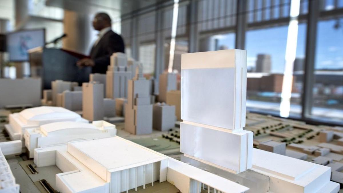 City officials unveiled plans for an 800-room downtown hotel in May.