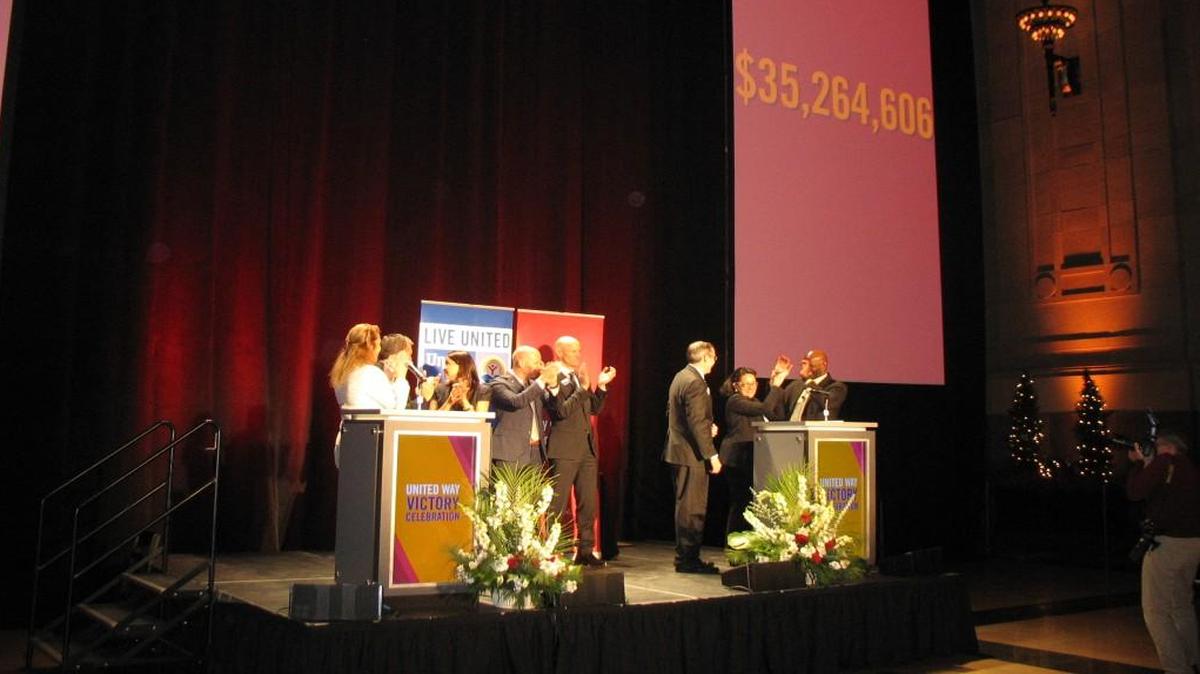 United Way of Greater Kansas City officials celebrated in December at Union Station after announcing that the 2015 charitable campaign had raised $35.2 million.