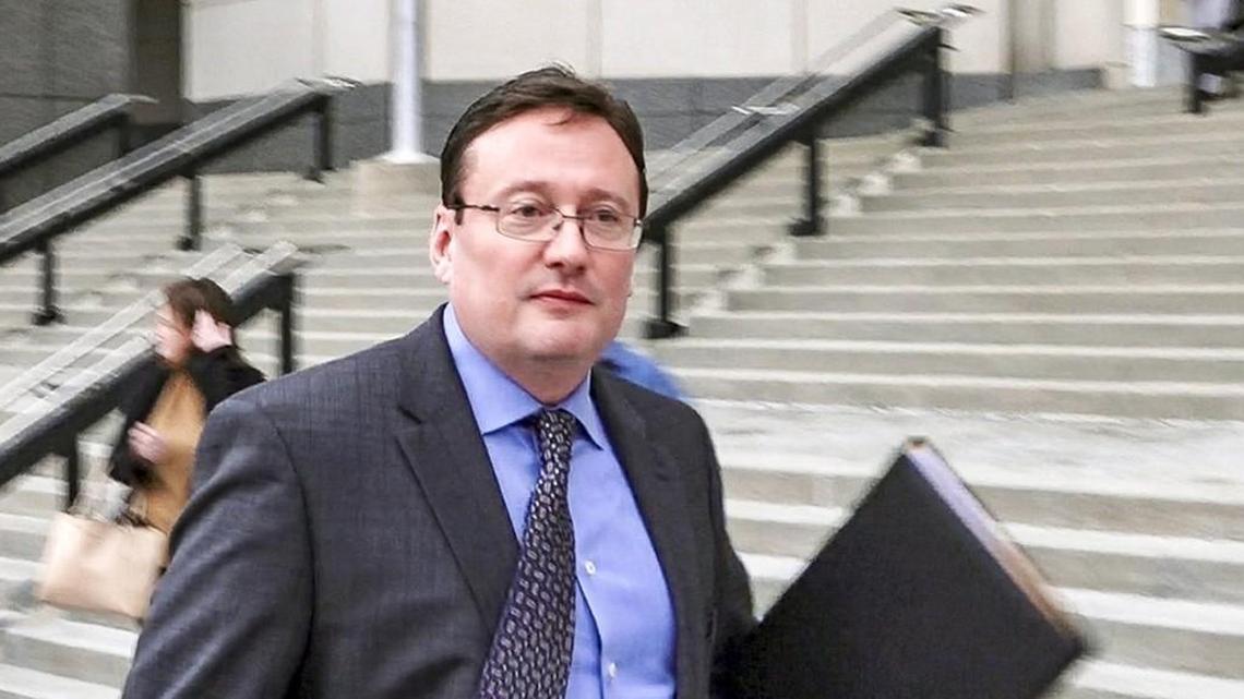 Former Jackson County Executive Mike Sanders as he left the federal courthouse in Kansas City in January after pleading guilty to federal corruption charges.