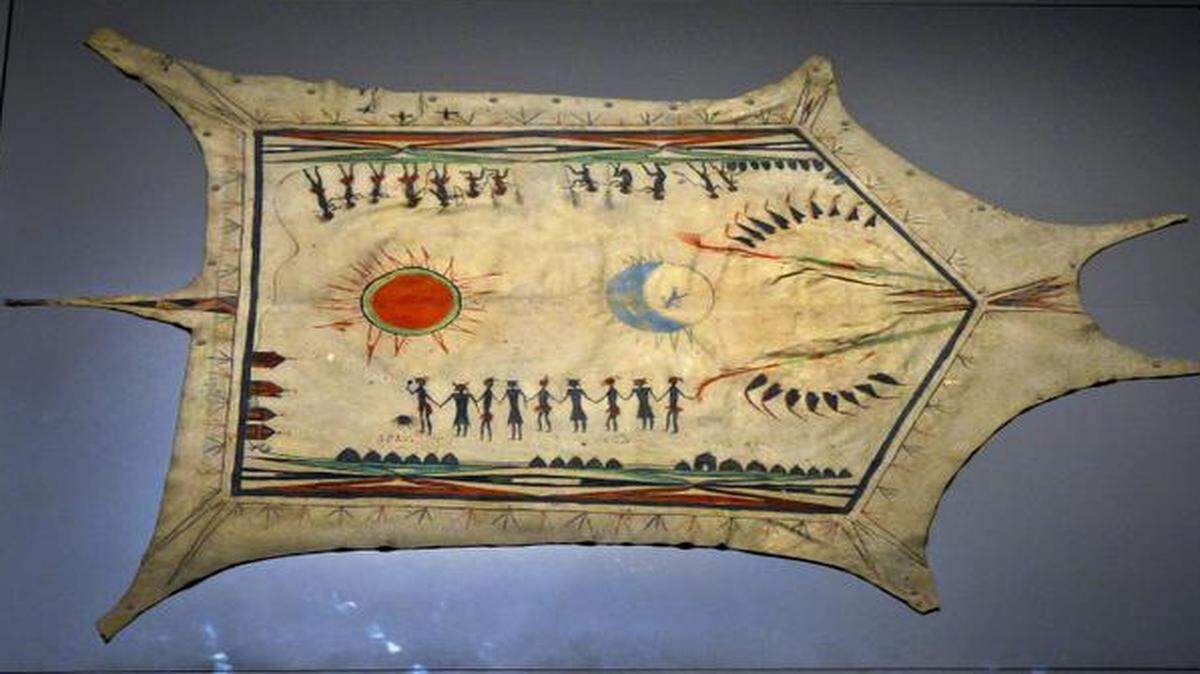
This is one of several buffalo robes displayed in the “Plains Indians” exhibit at the Nelson-Atkins Museum of Art. The exhibit runs from Sept. 19 through Jan. 11, 2015, then on to New York’s Metropolitan Museum of Art.

