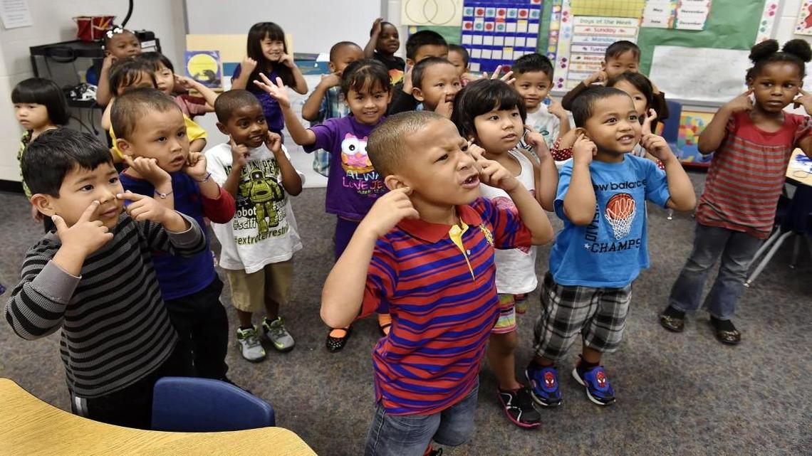 Kansas schoolchildren, such as these kindergarten pupils at New Chelsea Elementary in Kansas City, Kan., face the prospect of schools shutting down if the Kansas Legislature refuses to comply with a court order to give schools more funding.
