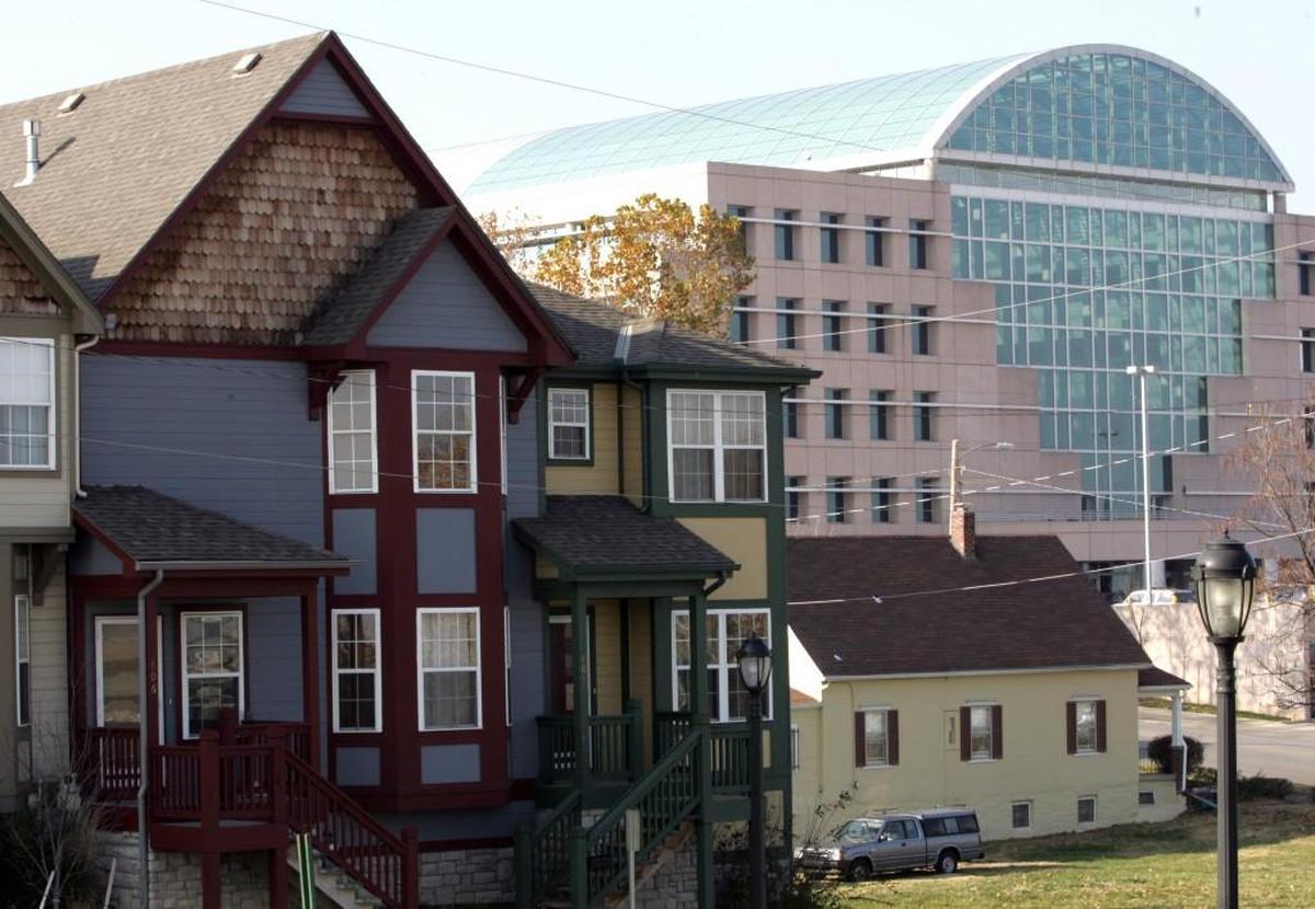 Town homes and existing older houses near Fourth and Armstrong streets in Kansas City, Kansas.