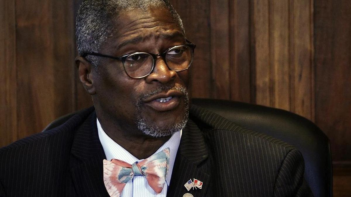Mayor Sly James and other Kansas City leaders spoke out Wednesday against a bill pending in the Missouri legislature that would limit localities from collecting more than 14 percent sales taxes.