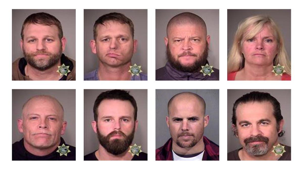 Eight people involved in the occupation of the headquarters of the Malheur National Wildlife Refuge in Oregon were arrested Tuesday. Top row from left are Ammon Bundy, Ryan Bundy, Brian Cavalier and Shawna Cox. Bottom row from left are Joseph Donald O’Shaughnessy, Ryan Payne, Jon Eric Ritzheimer and Peter Santilli.