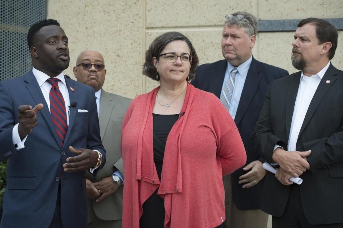 The KCI selection committee included, from left, Councilman Jermaine Reed, Procurement Director Cedric Rowan, Councilwoman Jolie Justus, City Manager Troy Schulte and Aviation Director Pat Klein.