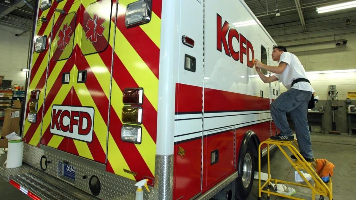 A Kansas City firefighter-paramedic suffered a minor injury after an altercation in the back of an ambulance Friday, officials said.