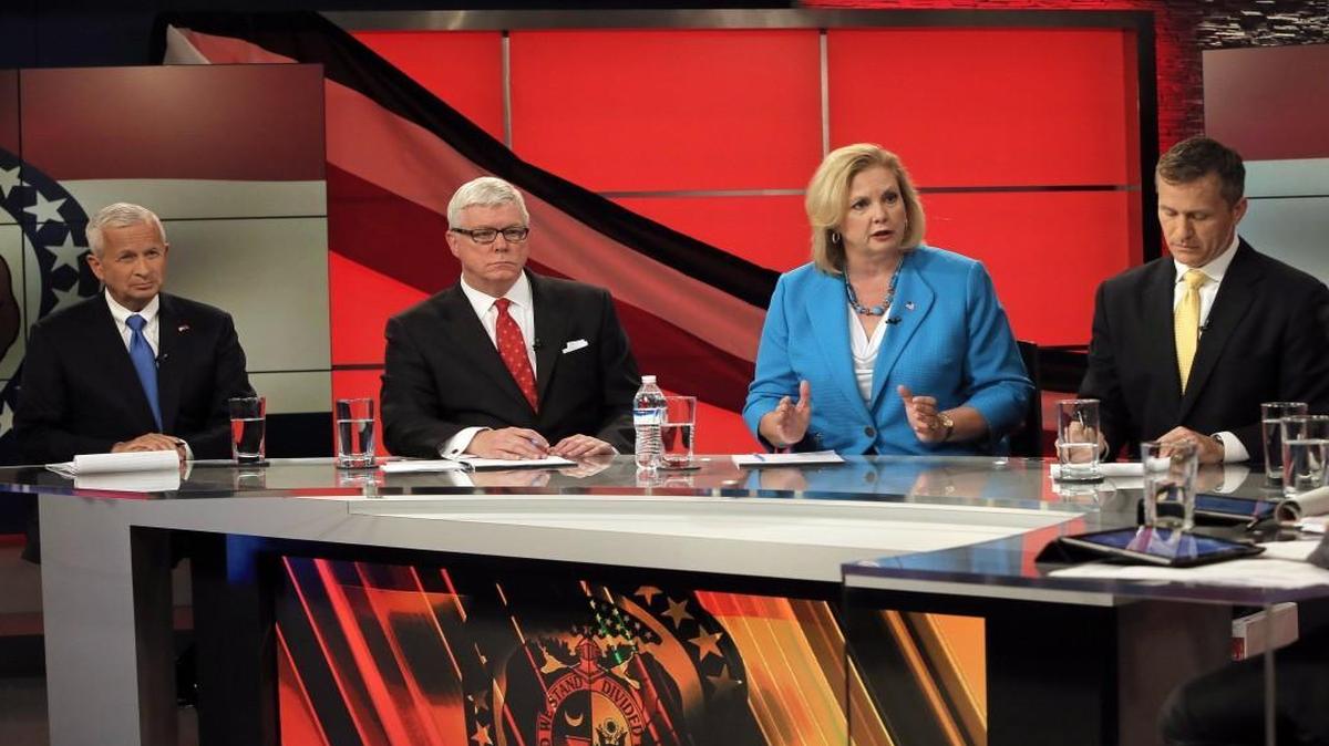 Former Missouri House Speaker Catherine Hanaway receives The Star’s recommendation in the Missouri Republican primary against John Brunner (far left), Peter Kinder and Eric Greitens (far right).