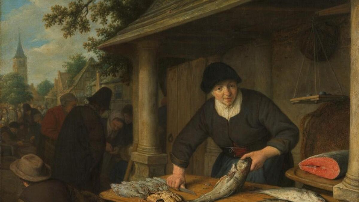 “The Fishwife,” by Adriaen van Ostade (1672).