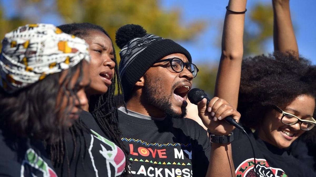 Missouri graduate student Jonathan Butler, who held a hunger strike on the campus, spoke at a news conference last week.