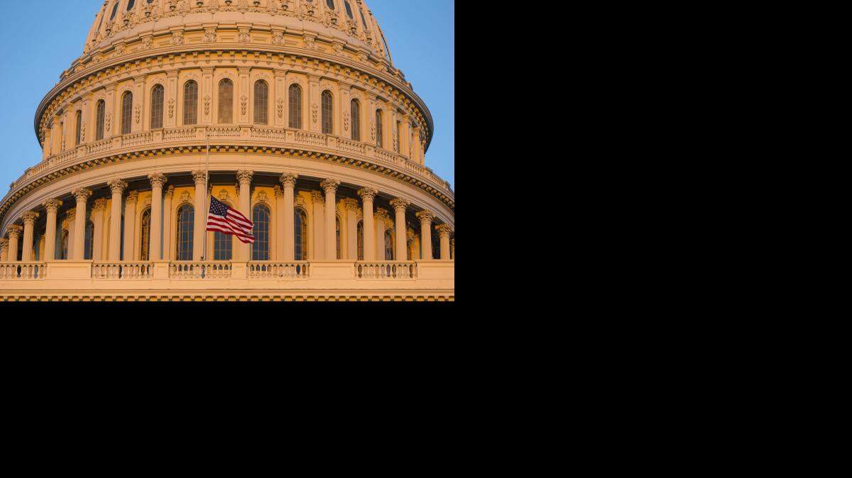 
The U.S. Capitol at sunset.
