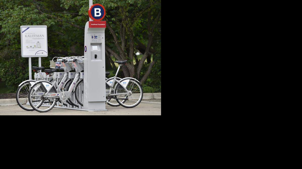 
A bike-sharing station recently opened in the Ewing and Muriel Kauffman Memorial Garden parking lot west of the Kauffman Foundation headquarters.
