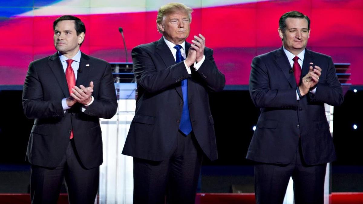 Marco Rubio (from left), Donald Trump and Ted Cruz participated in another nasty GOP debate Thursday night at the University of Houston.