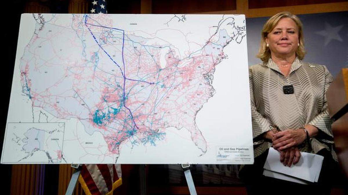 
Sen. Mary Landrieu, a Louisiana Democrat, promoted the Keystone XL pipeline during a news conference this week. But the Senate refused to approve the project.

