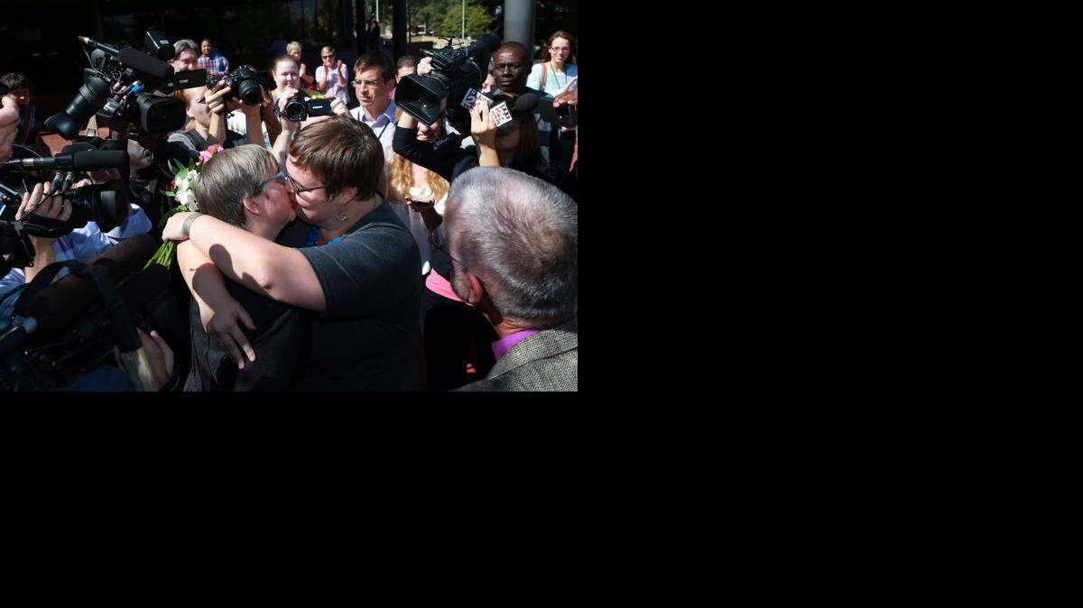 
Marriages began in Virginia hours after the U.S. Supreme Court said it wouldn’t intervene.
