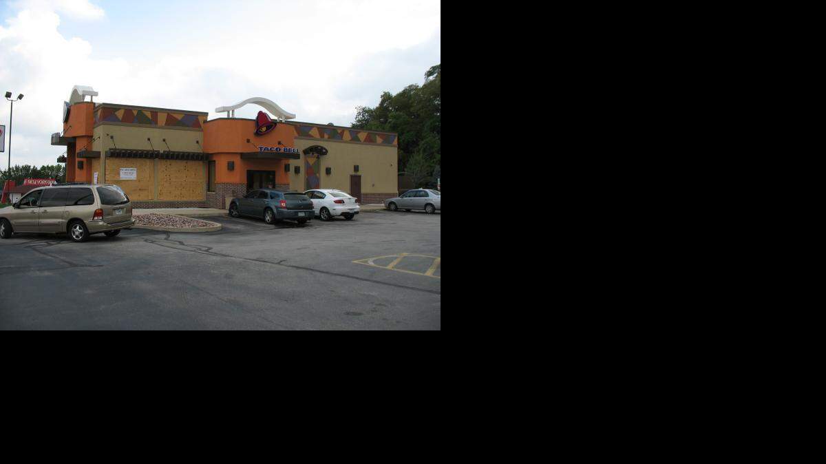 
A Taco Bell in Ferguson, Mo., remained open for business after sustaining damage in the recent violence.
