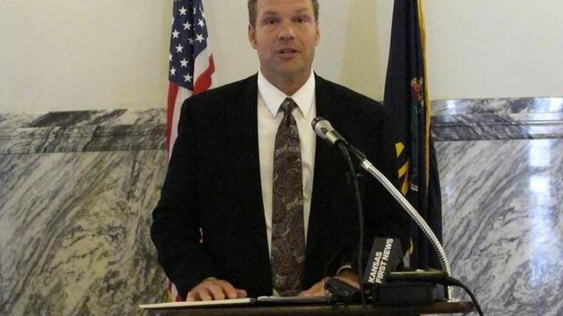 Kris Kobach’s deer-in-the-headlights look, which is appropriate given his recent failings.