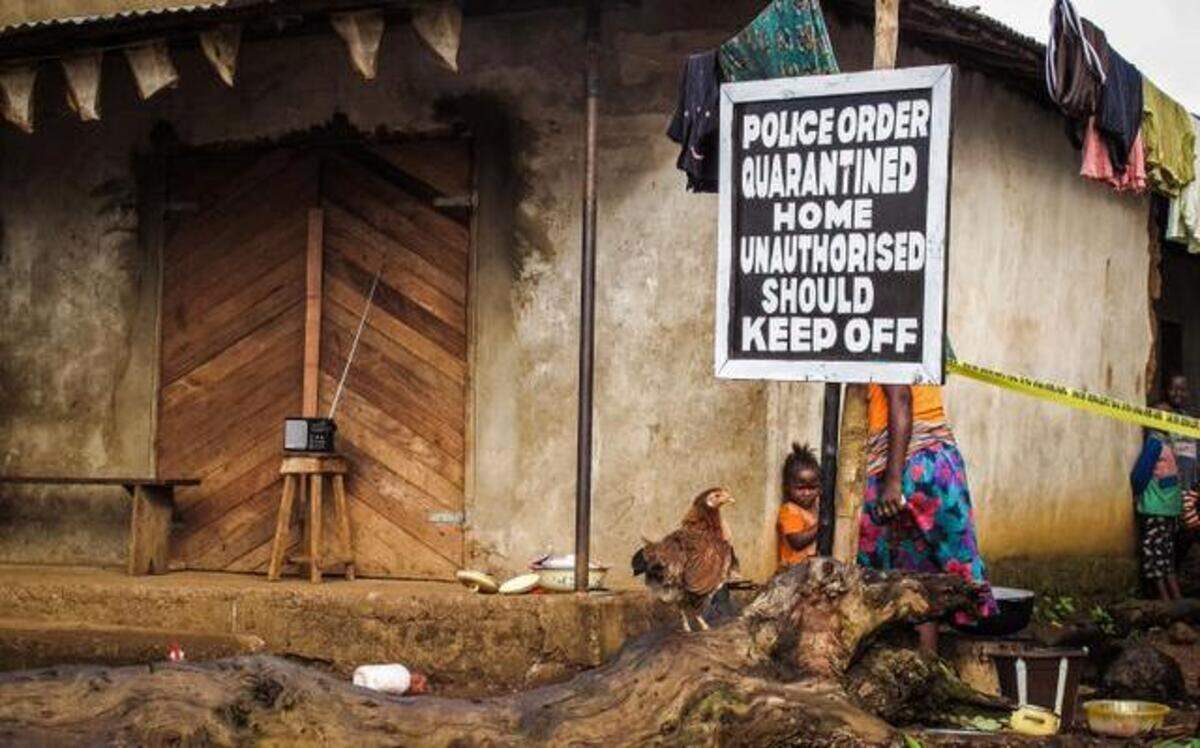 
This home is under quarantine because of the Ebola virus in Port Loko, Sierra Leone.
