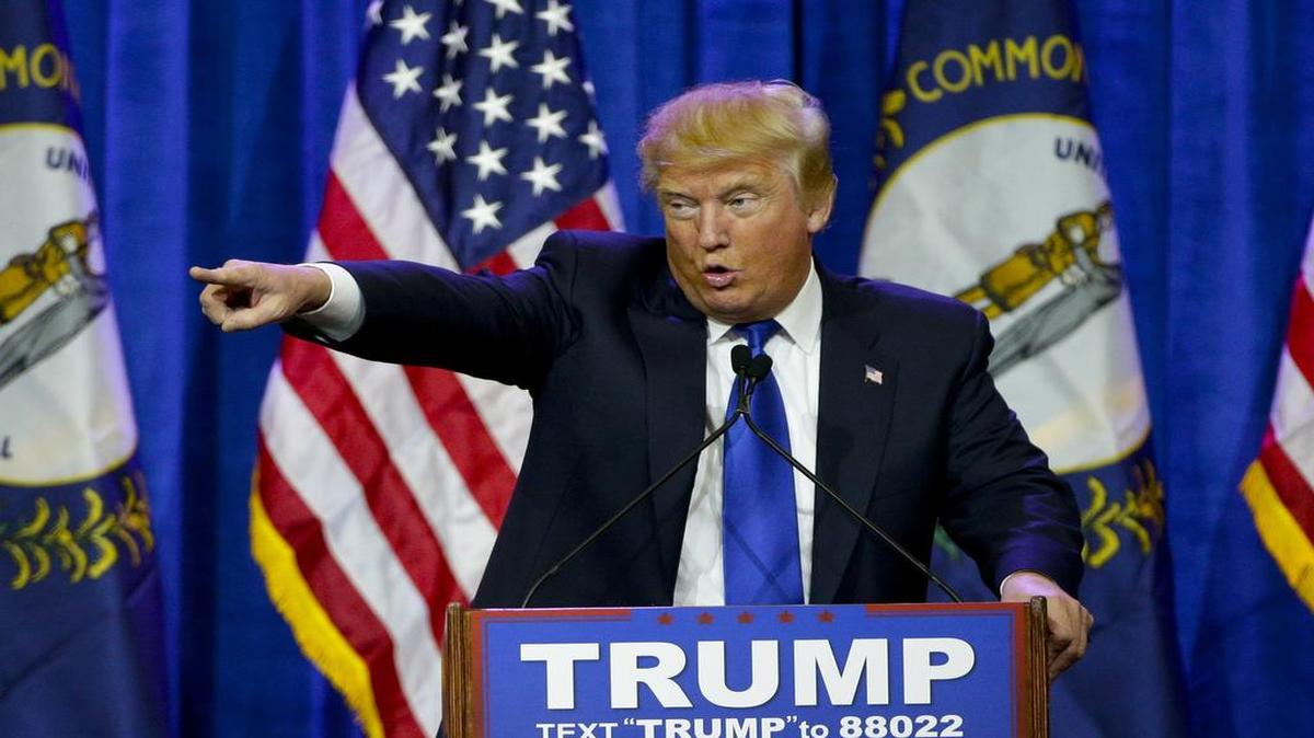 Republican presidential candidate Donald Trump spoke to supporters Tuesday in Louisville, Ky.