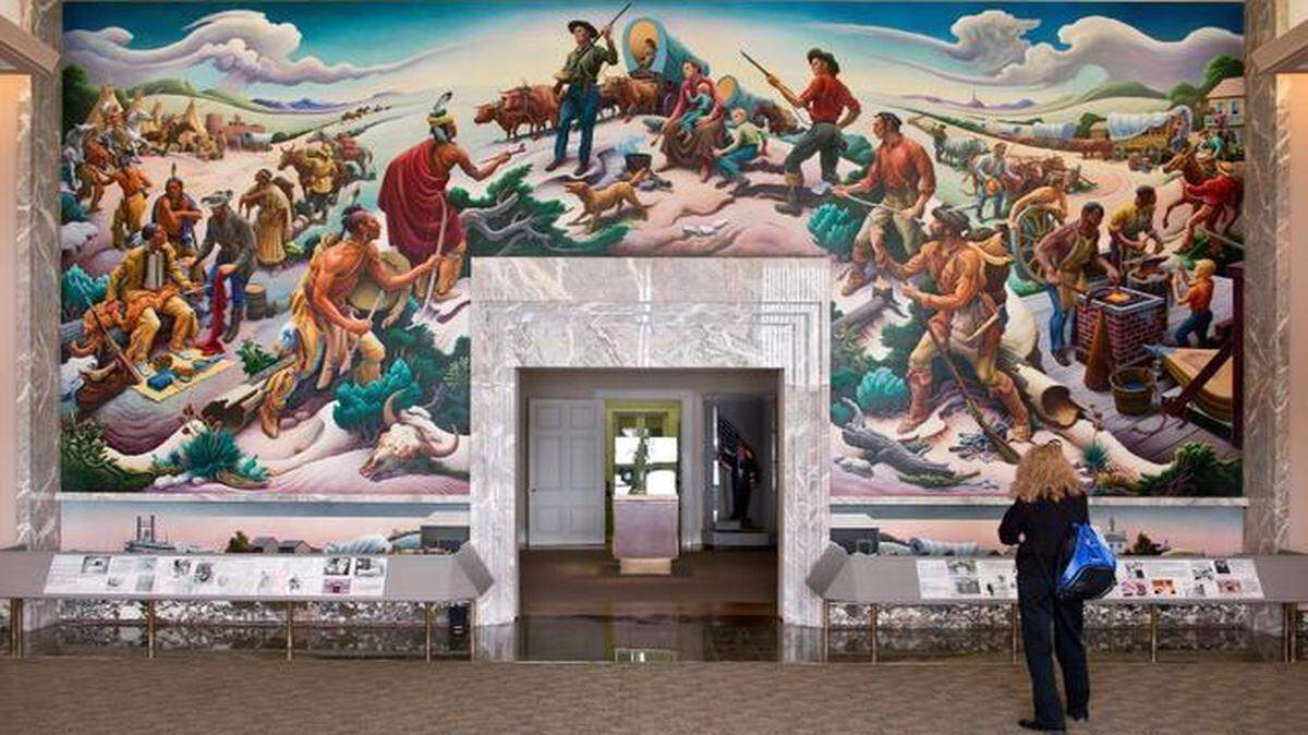 
This mural by Thomas Hart Benton is at the Truman Library in Independence. A bipartisan bill in Congress would require more disclosure about donors to future presidential libraries.
