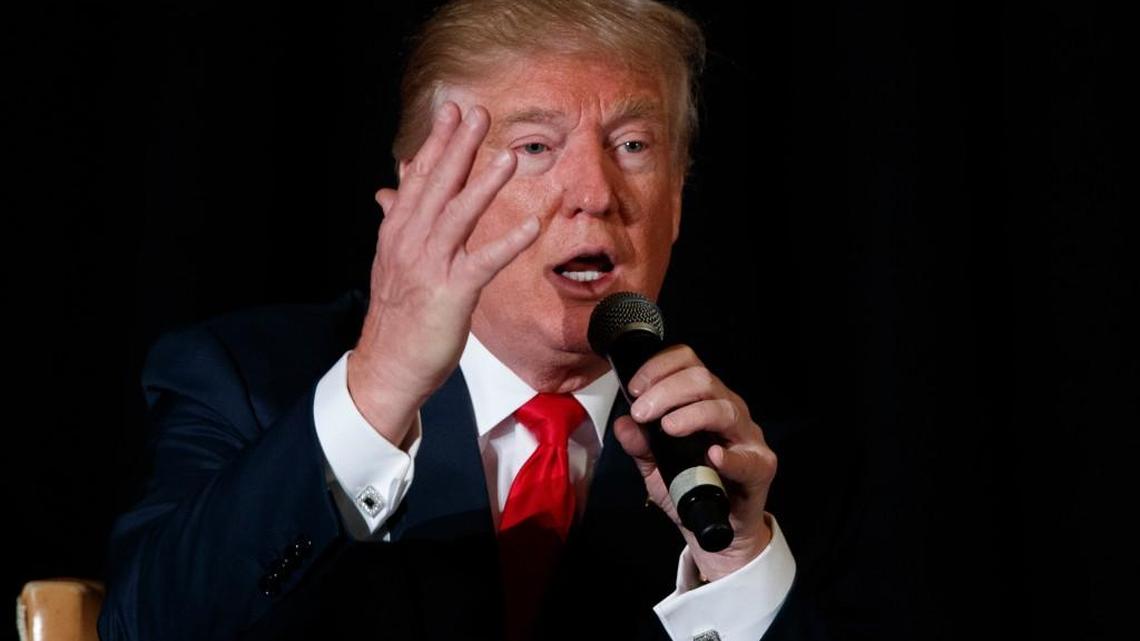 Donald Trump spoke at a town hall on Monday, under mounting pressure to release his tax returns.