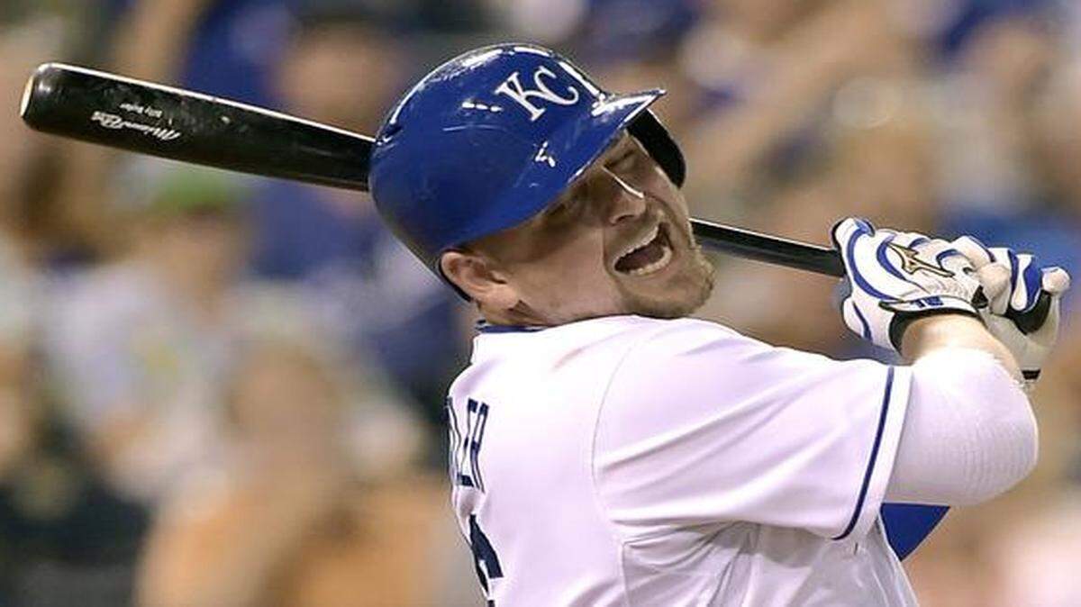 
Designated hitter Billy Butler strikes out during the Royals’ June 25 game against the Dodgers at Kauffman Stadium.
