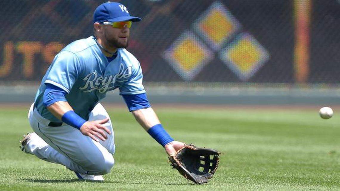 
Royals left fielder Alex Gordon robbed the Indians’ Michael Bourn of a hit in the third inning Wednesday.
